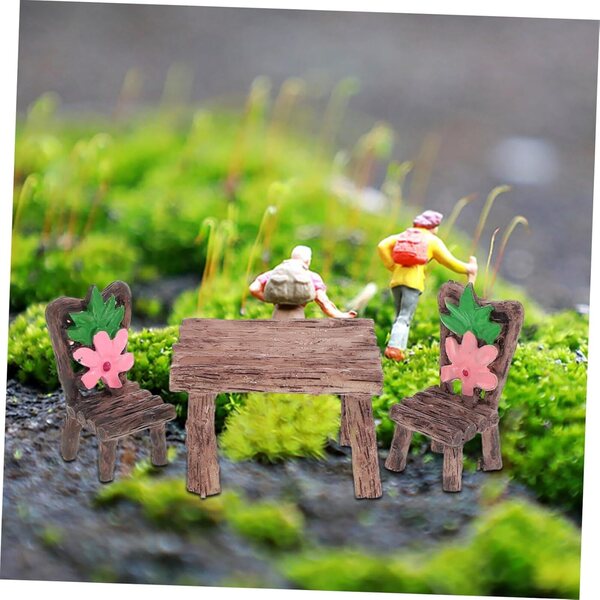VICASKY Set Miniature Sedie e Tavoli in Resina per Casa delle Bambole e Giardino