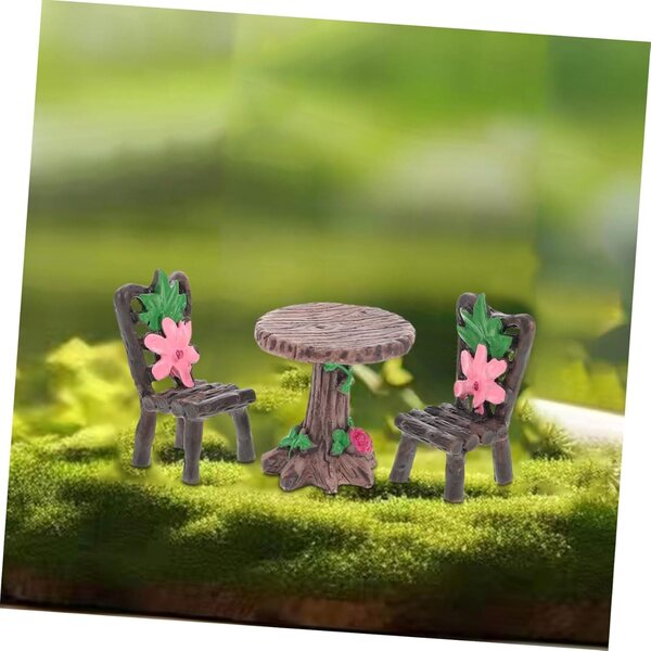 VICASKY Set Miniature Sedie e Tavoli in Resina per Casa delle Bambole e Giardino