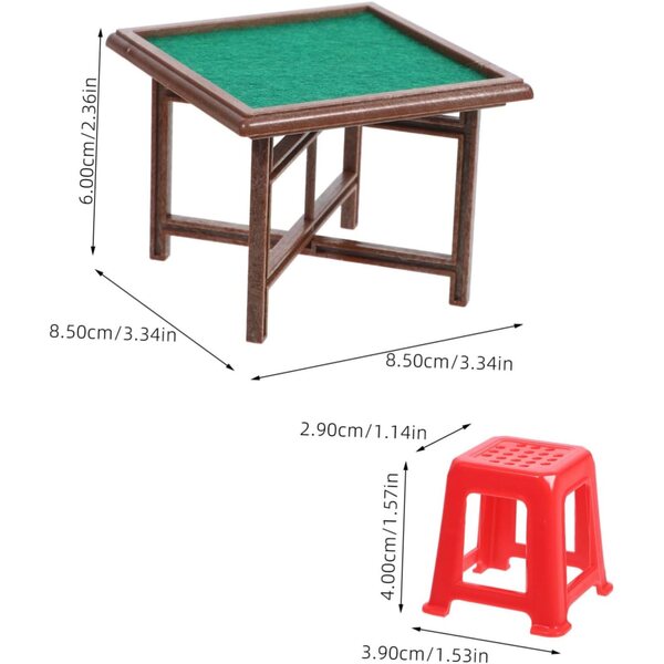 Set mobili in miniatura per casa delle bambole VICASKY con tavolo in mogano e 4 sedie