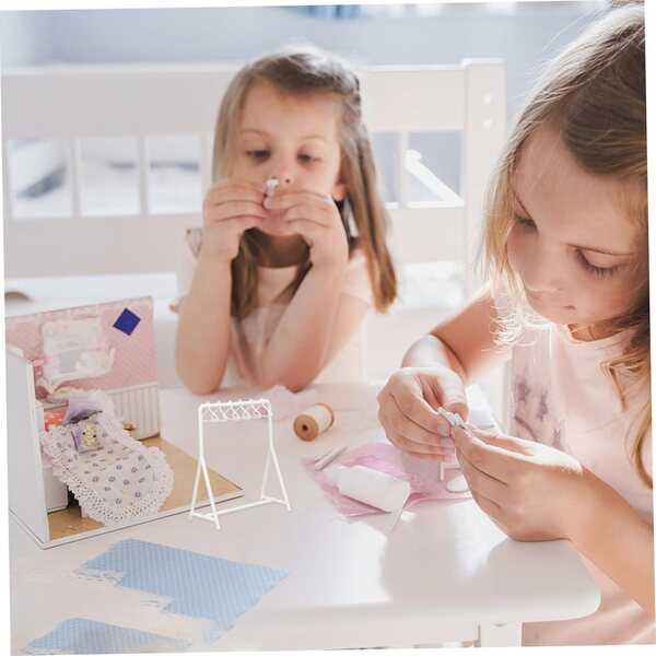 VICASKY Appendini Miniatura per Casa delle Bambole con Ganci - Bianco, Plastica