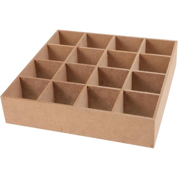 VICASKY Mini-Vitrine für Puppenhaus, Regal 16 Fächer aus MDF