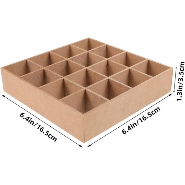 VICASKY Mini Vetrina per Casa delle Bambole, Scaffale 16 Scomparti in MDF