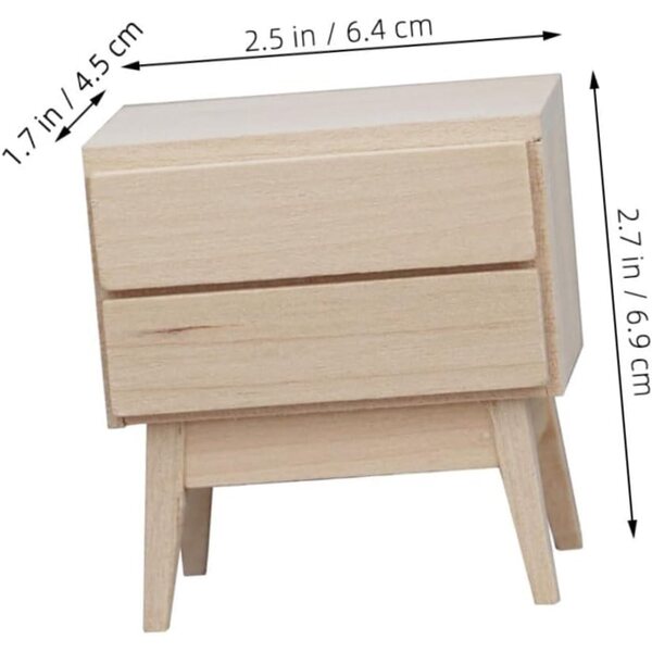 VICASKY Mini-Kleiderschrank aus Holz für Puppenhaus – handgefertigte dekorative Möbel