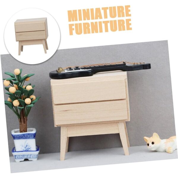 VICASKY Mini-Kleiderschrank aus Holz für Puppenhaus – handgefertigte dekorative Möbel