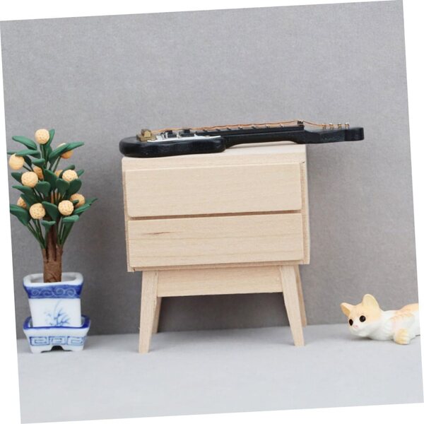 VICASKY Mini-Kleiderschrank aus Holz für Puppenhaus – handgefertigte dekorative Möbel