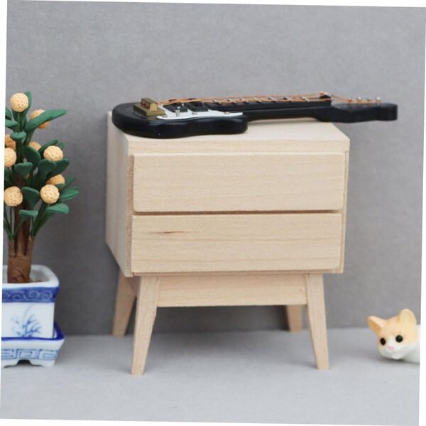 VICASKY Mini-Kleiderschrank aus Holz für Puppenhaus – handgefertigte dekorative Möbel