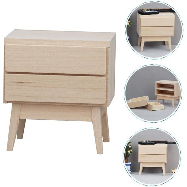 VICASKY Mini-Kleiderschrank aus Holz für Puppenhaus – handgefertigte dekorative Möbel