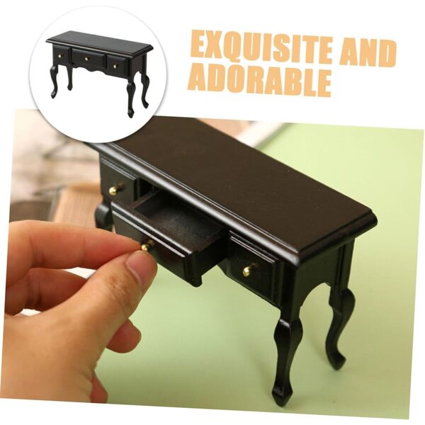 VICASKY Scrivania in Miniatura in Legno per Case delle Bambole e Decorazioni 10,5x7x4 cm