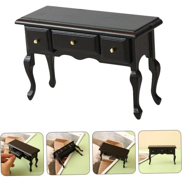 VICASKY Scrivania in Miniatura in Legno per Case delle Bambole e Decorazioni 10,5x7x4 cm