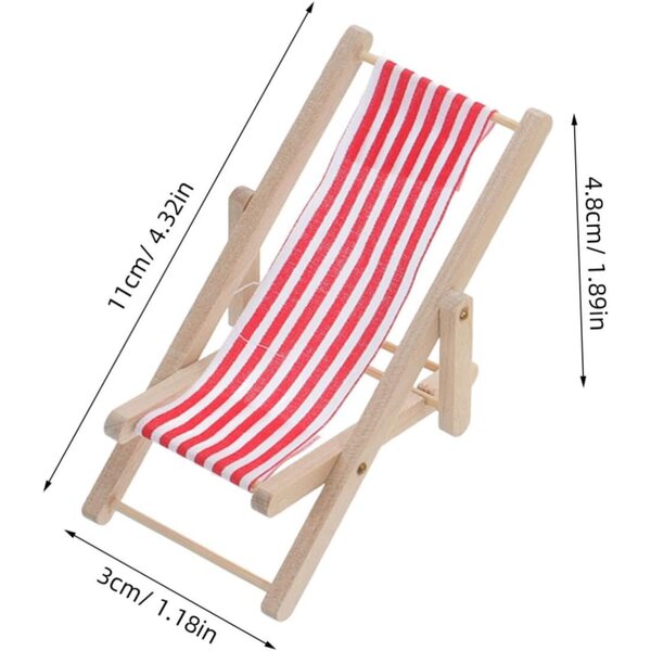 VICASKY Set mit 3 Miniatur-Strandliegestühlen für das Puppenhaus