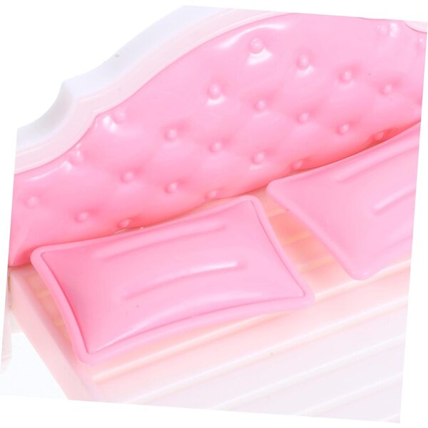 VICASKY Set Mobili Miniatura Casa delle Bambole 1:12 con Specchio e Letto Rosa