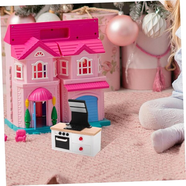 VICASKY Miniatura Casa delle Bambole Set Cucina Mini Mobili e Accessori Interni Esterni