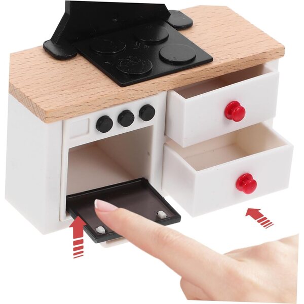 VICASKY Miniatura Casa delle Bambole Set Cucina Mini Mobili e Accessori Interni Esterni