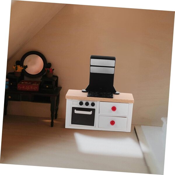 VICASKY Miniatura Casa delle Bambole Set Cucina Mini Mobili e Accessori Interni Esterni