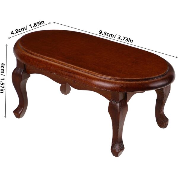 VICASKY Tavolino in Miniatura in Legno per Casa delle Bambole, Scala 1:12