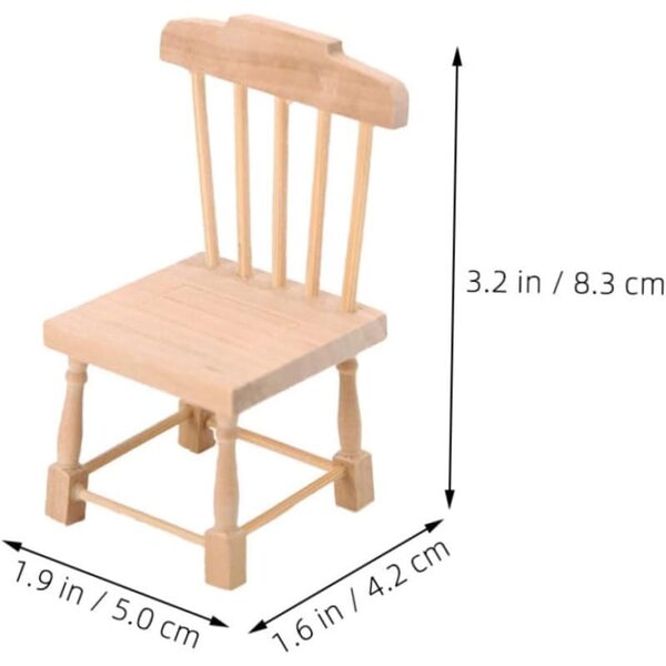 Mini Sedie in Legno Realistiche VICASKY Scala 1:12 per Casa delle Bambole