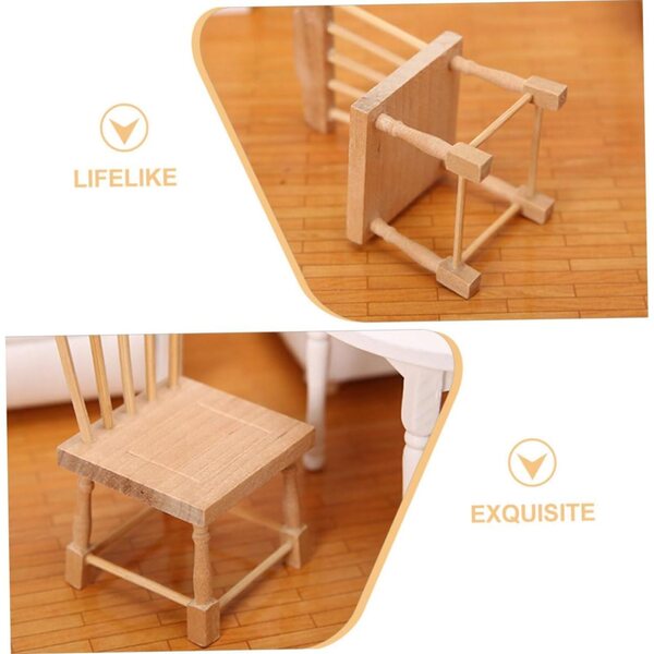 Mini Sedie in Legno Realistiche VICASKY Scala 1:12 per Casa delle Bambole