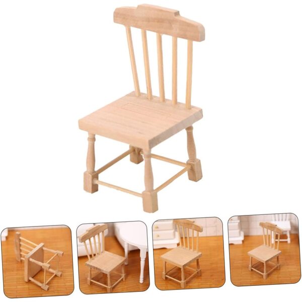 Mini Sedie in Legno Realistiche VICASKY Scala 1:12 per Casa delle Bambole