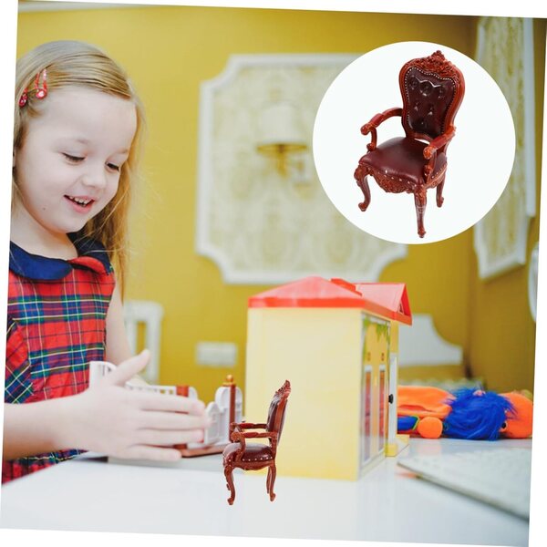 VICASKY Miniaturstuhl für Puppenhaus, DIY-Zubehör aus PVC 7,5 cm