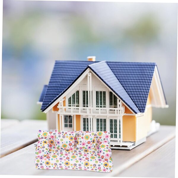 VICASKY Minisofa für Puppenhaus mit Polyester- und Schaumstoffkissen