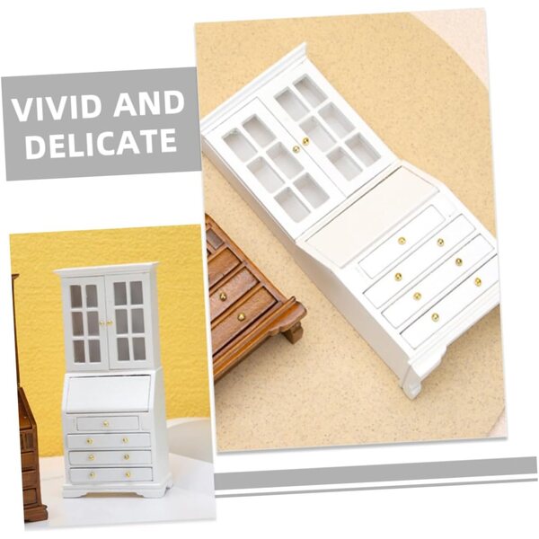 VICASKY Miniatur-Holzschrank für Puppenhaus-Retro-Dekoration