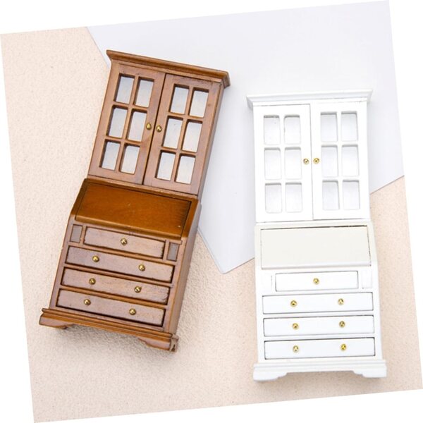 VICASKY Miniatur-Holzschrank für Puppenhaus-Retro-Dekoration
