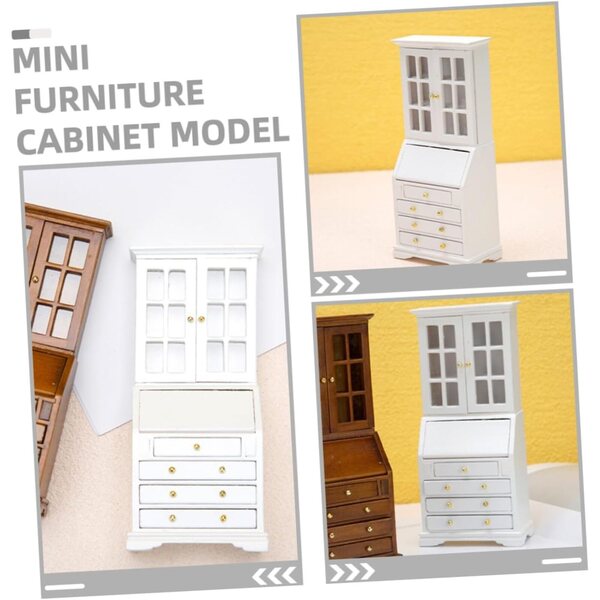 VICASKY Miniatur-Holzschrank für Puppenhaus-Retro-Dekoration