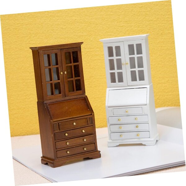VICASKY Miniatur-Holzschrank für Puppenhaus-Retro-Dekoration