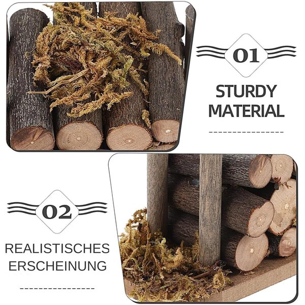 Miniatur-Brennholz für Puppenhaus aus Holz, realistische Details 1:12