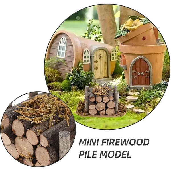 Miniatur-Brennholz für Puppenhaus aus Holz, realistische Details 1:12