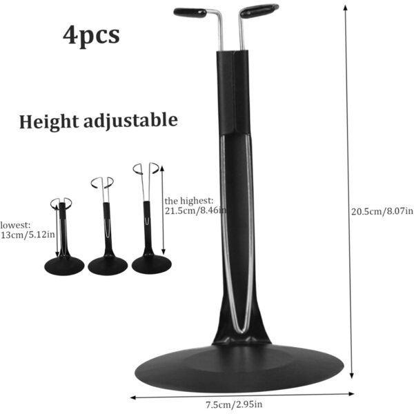 4 Stück verstellbarer 1/6 Puppenständer aus Metall für 13–21 cm große Figuren