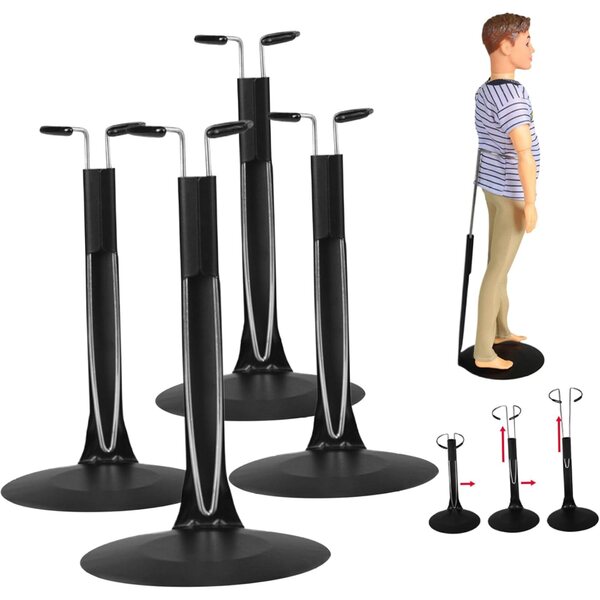 4 Stück verstellbarer 1/6 Puppenständer aus Metall für 13–21 cm große Figuren