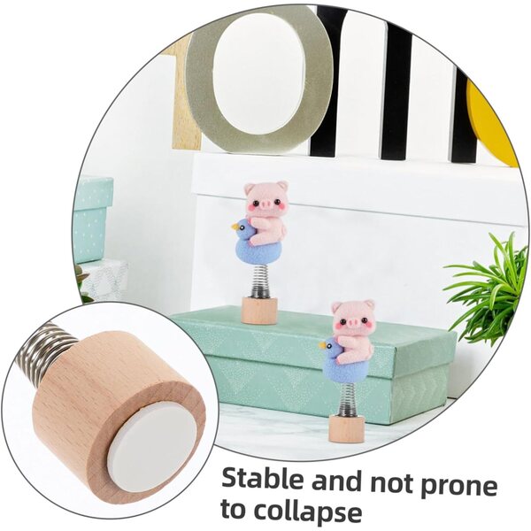 NUOBESTY Set mit 6 Displays für Wollpuppen mit Holzsockel und Eisenstütze