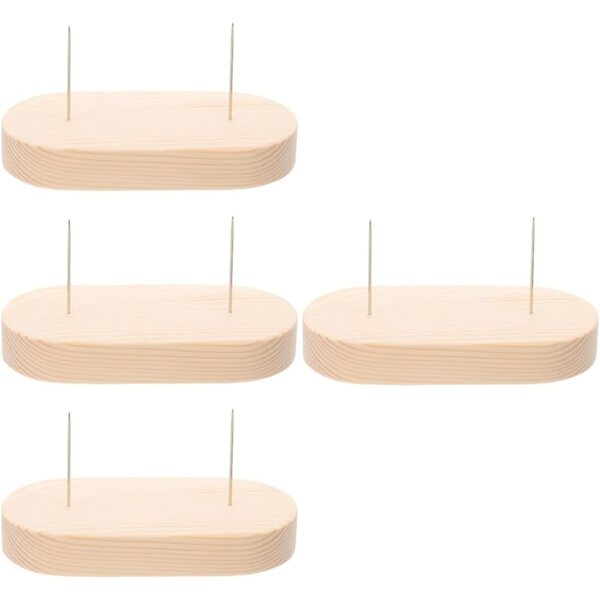 NUOBESTY 4 Supporti in Legno e Acciaio per Esposizione Bambole e Modellini