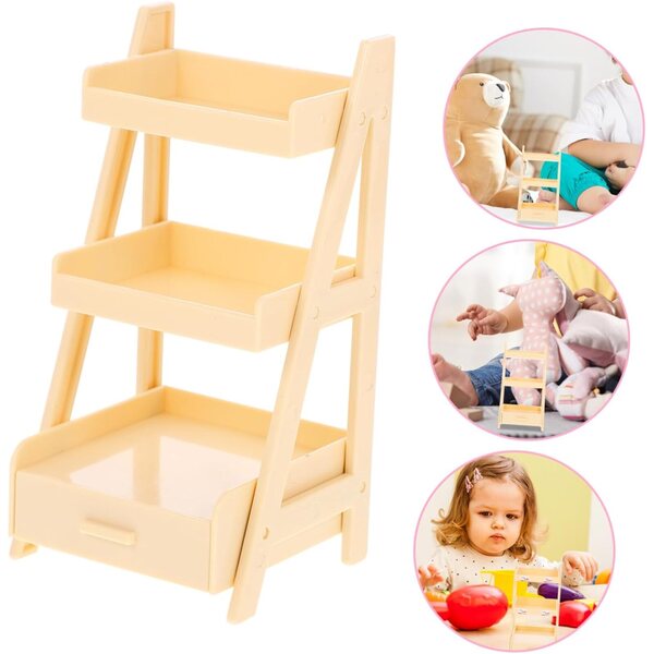 VICASKY Mini Scaffale Beige per Casa delle Bambole e Decorazioni in ABS