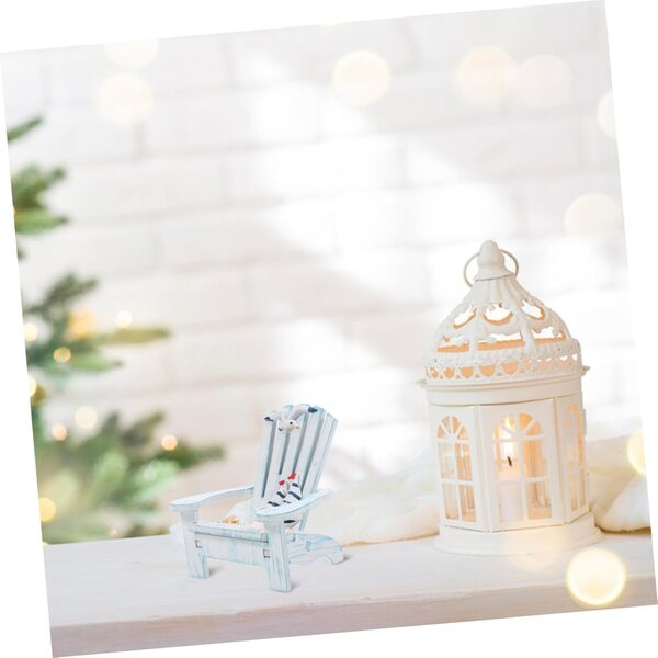 PRETYZOOM Mini Sedia a Sdraio Decorativa in Legno e Resina 10x10x9 cm