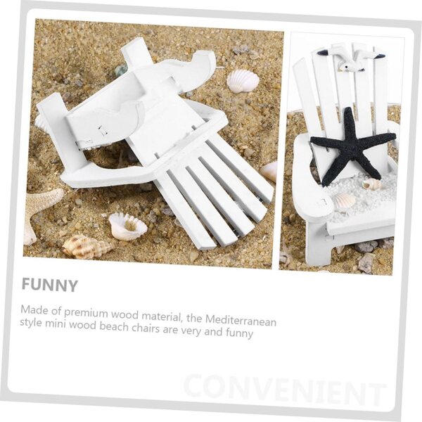 ABOOFAN Set 3 Mini Sedie da Spiaggia in Legno per Decorazioni Casa delle Bambole