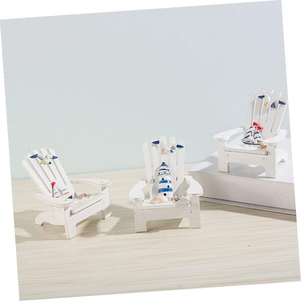 ABOOFAN Set 2 Mini Sedie da Spiaggia in Legno per Decorazione Casa e Fotografia