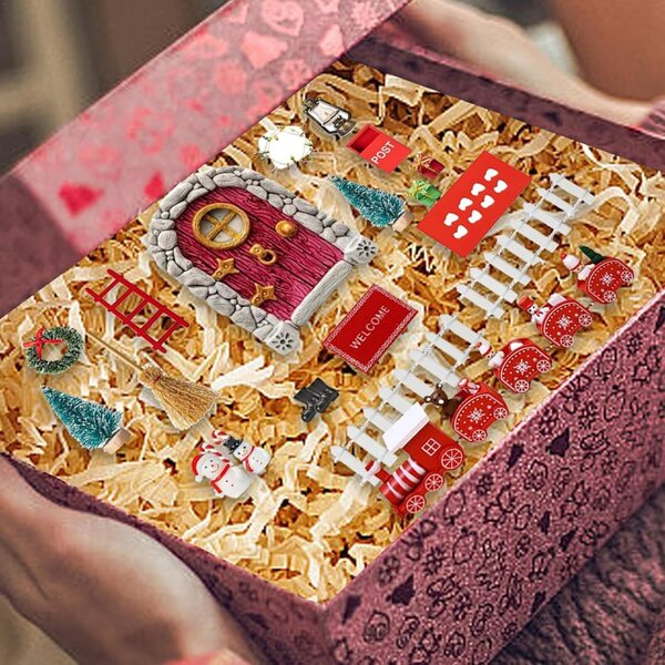 Miniatur-Feentür-Set mit dekorativen Accessoires für Zuhause und Partys