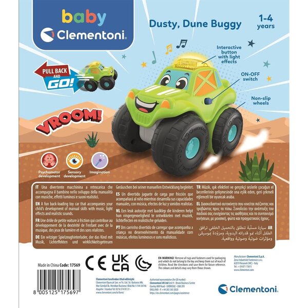Clementoni Buggy Interattivo con Luci e Suoni - Gioco a Spinta Divertente per Bambini