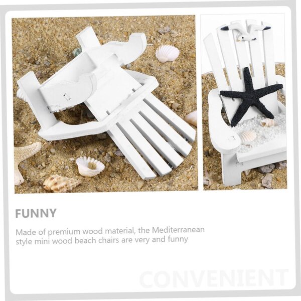 3pezzi Mini Sedie da Spiaggia in Legno per Decorazioni Casa, Ufficio e Bambole