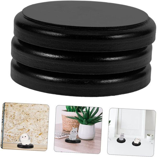 TOPBATHY 6 Basi Rotonde in Legno per Mini Bambole e Figurine - Resistenti e Eleganti