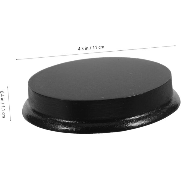 3pz Basi Circolari Nere in Legno per Miniature, Bambole e Action Figure | Supporti Eleganti