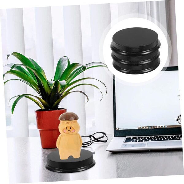3pz Basi Circolari Nere in Legno per Miniature, Bambole e Action Figure | Supporti Eleganti