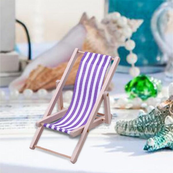 Sedia da Spiaggia Pieghevole in Miniatura per Decorazioni Casa e Giardino
