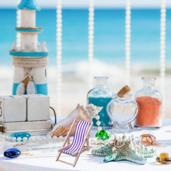 Sedia da Spiaggia Pieghevole in Miniatura per Decorazioni Casa e Giardino