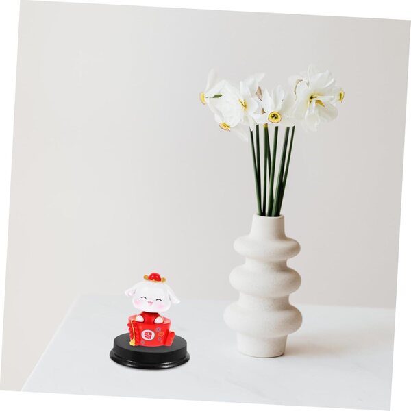 ifundom Schwarzer runder Holzsockel für Miniaturen und Puppen, 3-teiliges Set