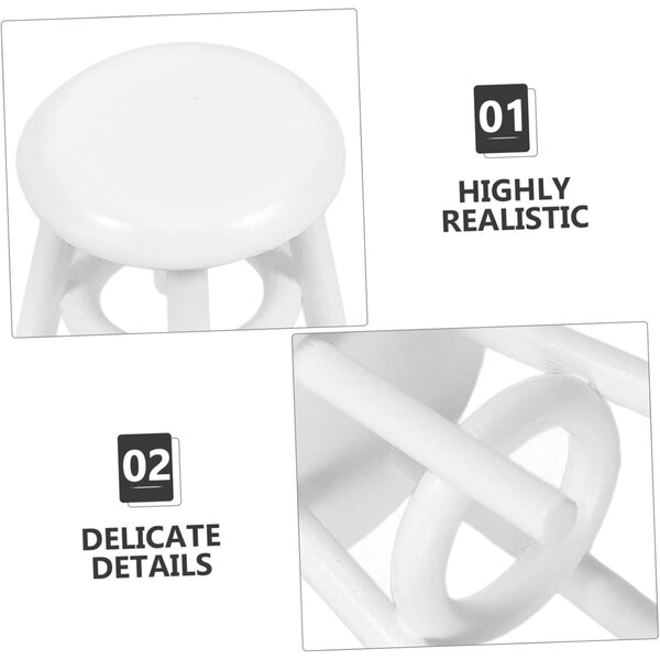 VICASKY 5 Mini-Hocker aus weißem Holz für Puppenhäuser – realistische und kreative Dekoration