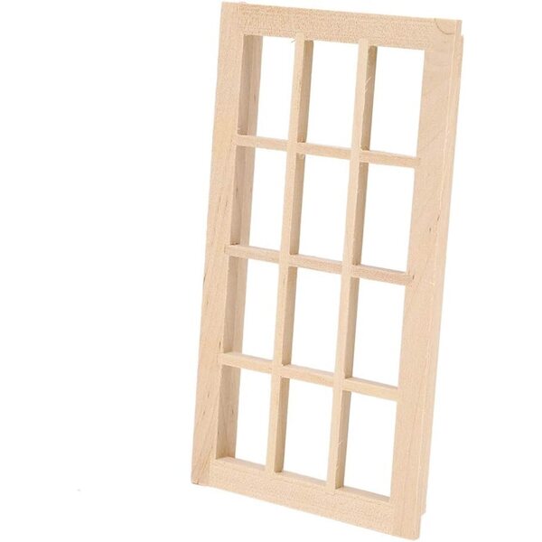 Puppenhaus-Miniaturen 1:12 Fensterläden aus Holz, 12 Fenster, DIY-Zubehör