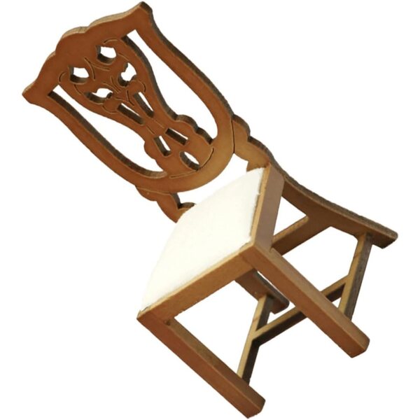 VICASKY Mini-Holzstuhl für Puppenhaus, Retro- und farbenfrohes Design